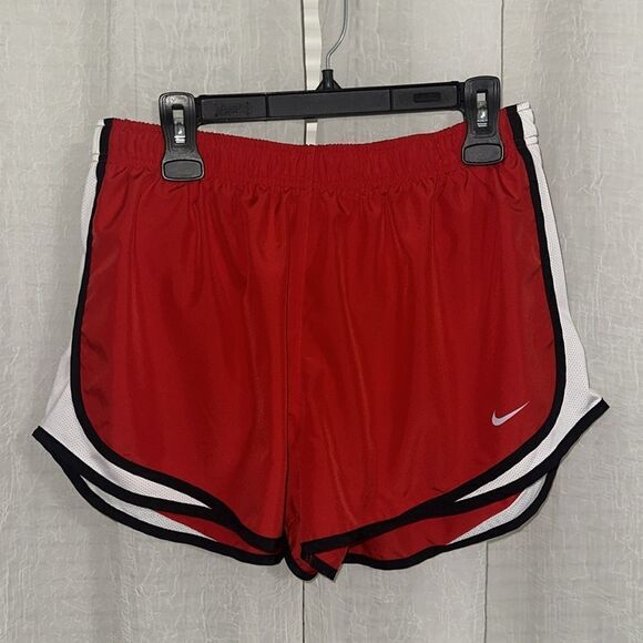 NIKE XL Tempo DRI-FIT Hot Red White Mesh Black Trim Athletic Running Shorts - Picture 7 of 14